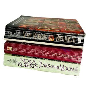 Lot 3 Nora Robert Novels Tears of Moon Birthright Sacred Sins 80s Early 2000s u